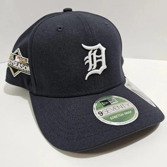 NEW Detroit Tigers New Era 2025 Postseason 9SEVENTY Stretch Snapback Hat Navy - Picture 1 of 7